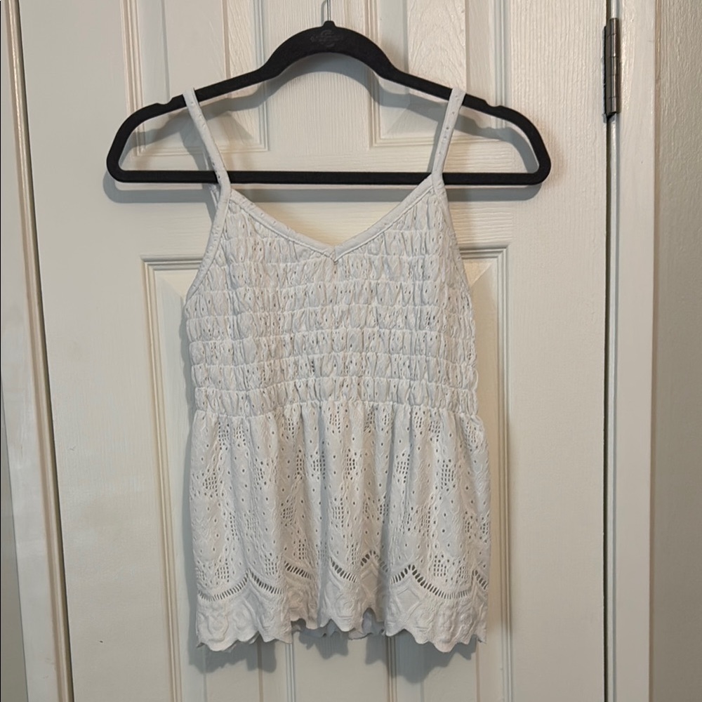 URBAN Romantics White Smocked Tiered Camisole